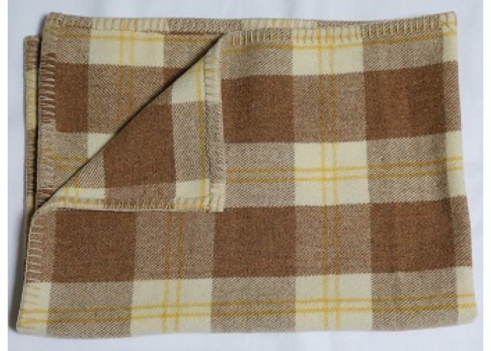 Welsh  Baby blanket, Cambrian Mills Chocolate Caramel plaid BBV12